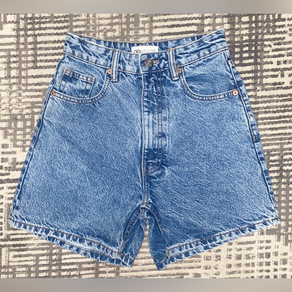 Zara mom jean shorts